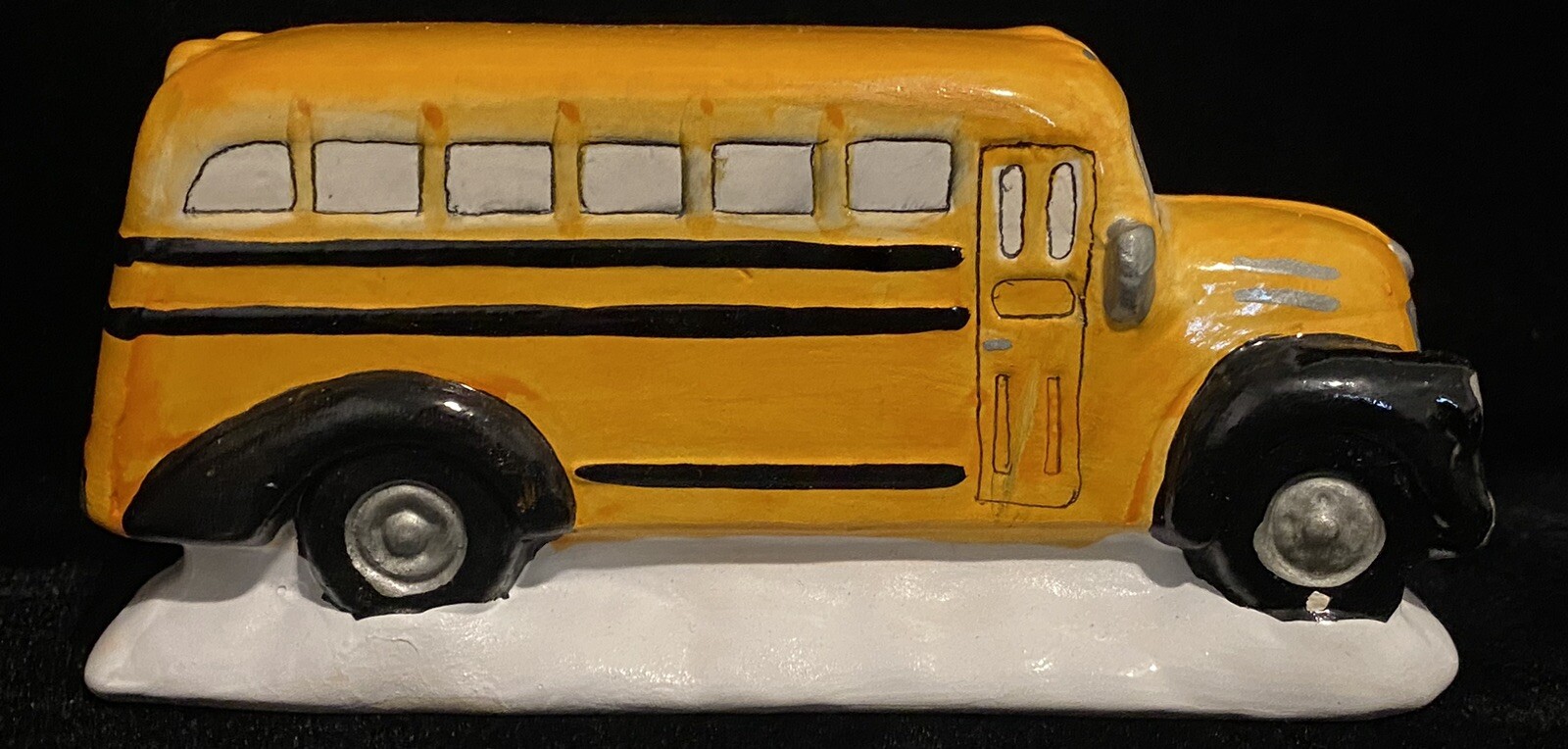 Christmas Valley Village Automobile Yellow Merryville Public School Bus 1993