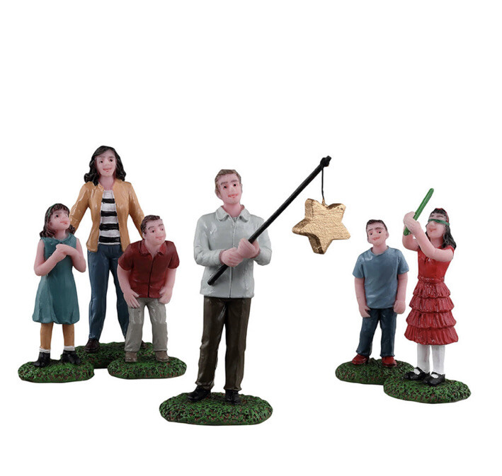 Lemax CHRISTMAS PIÑATA GAME-Holiday Village Train Carnival Set Of 6