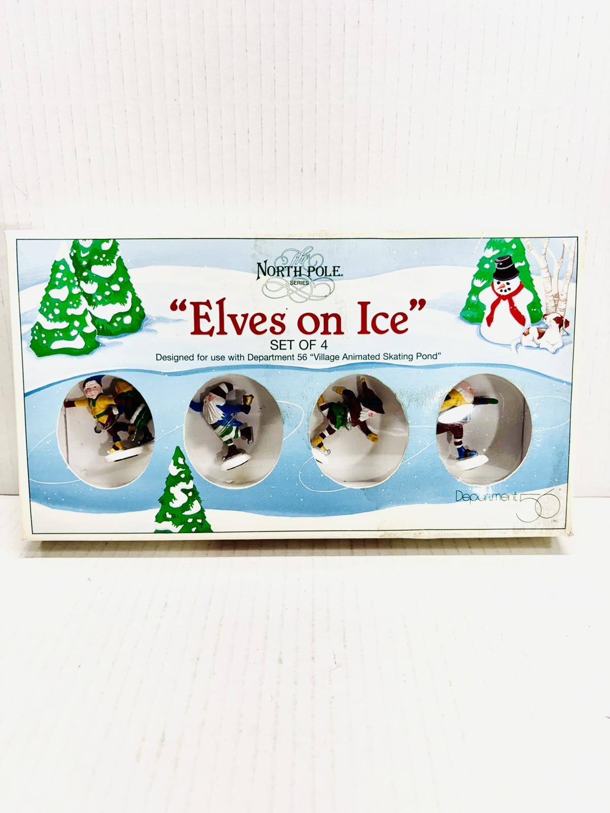 Department 56 Village North Pole Series Elves On Ice Skating Figurines Set Of 4