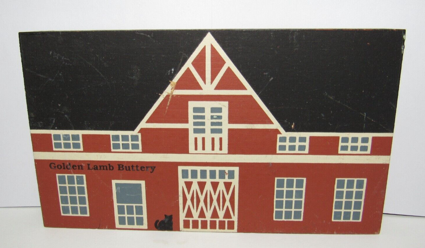 The Cat’s Meow Village Golden Lamb Buttery Wood Building Shelf Sitter Decor ’91