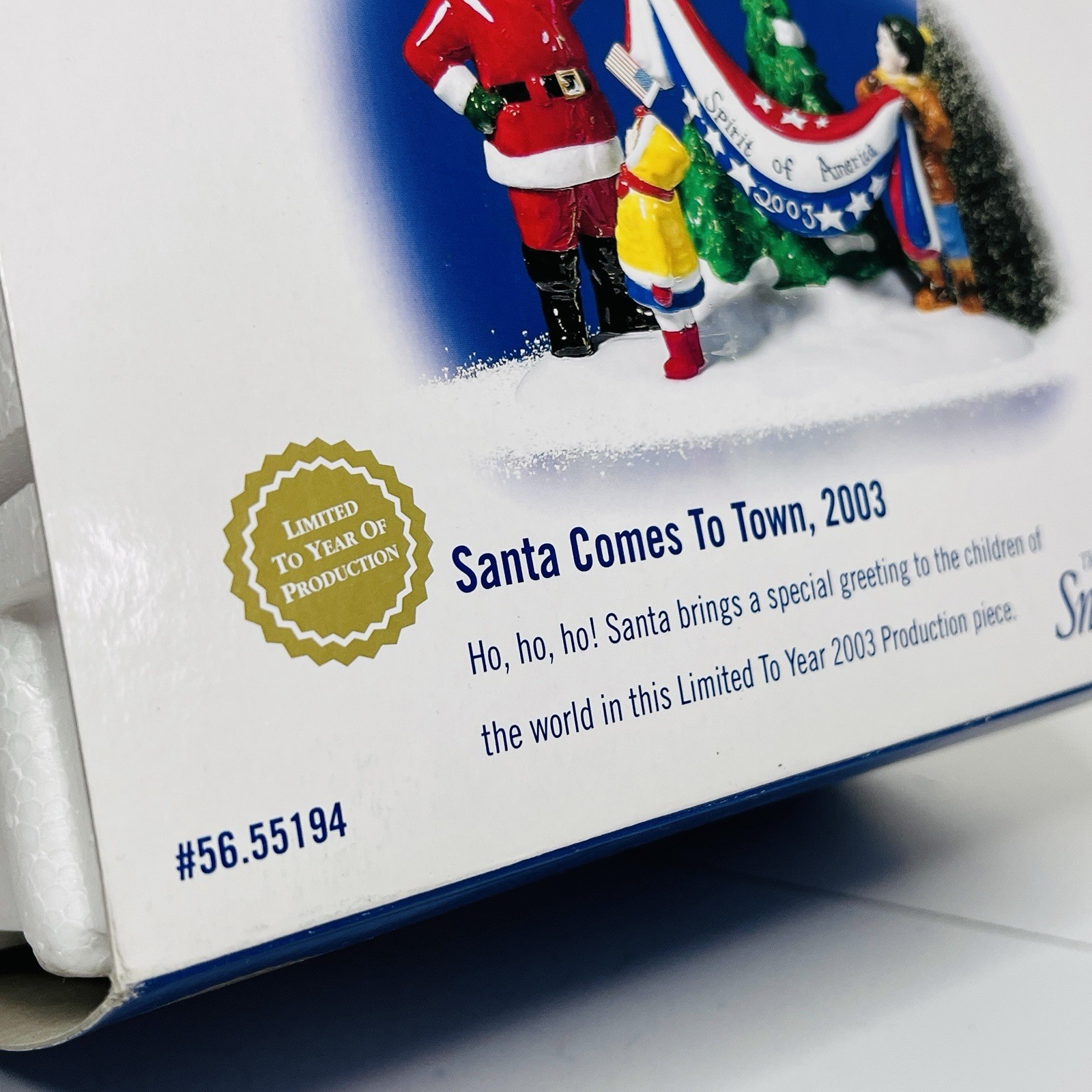 Christmas Dept. 56 Snow Village Accessory Santa Comes To Town 2003 Patriotic Box