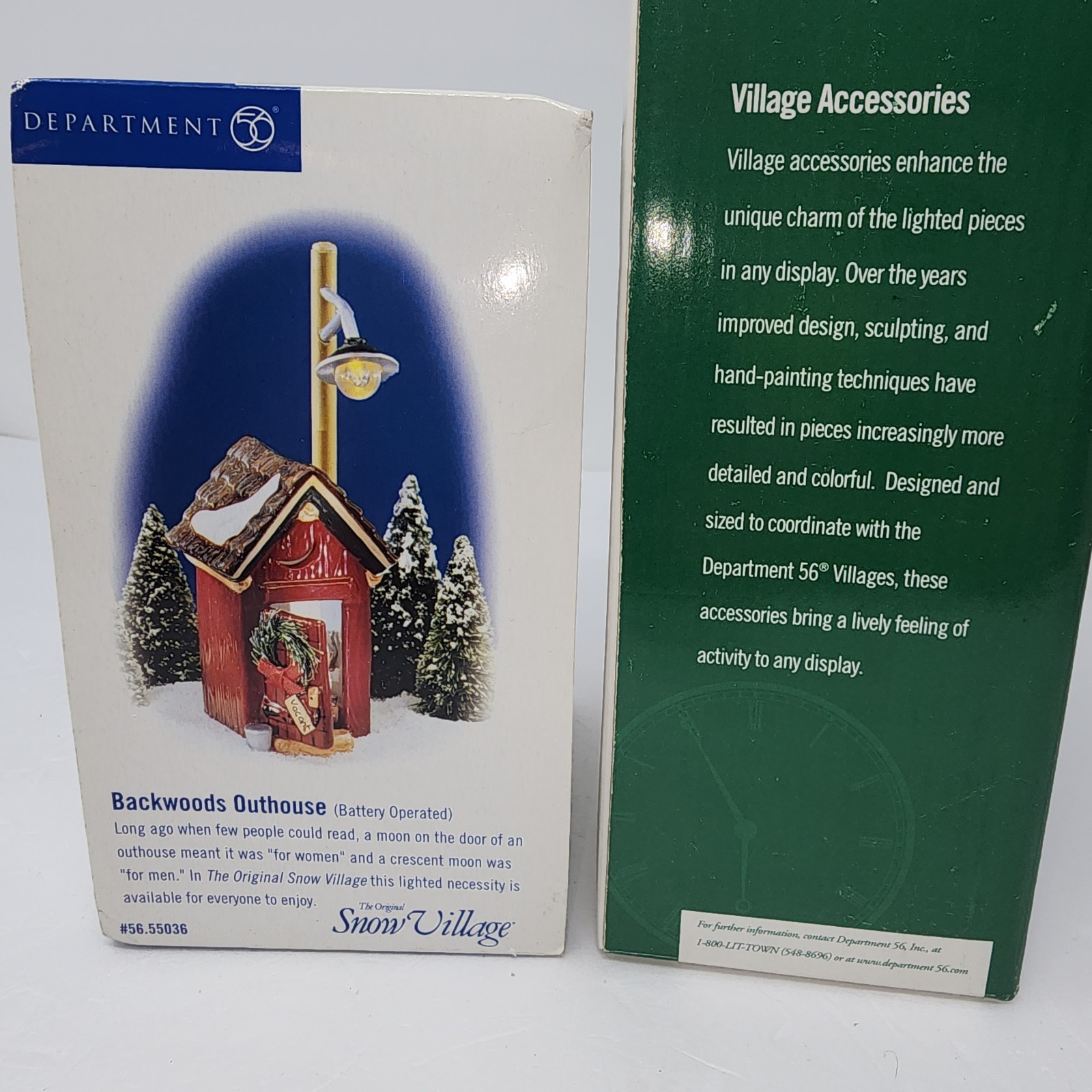 Department 56 Original Snow Village Lighted Backwood Outhouse Sisal Tree In Box