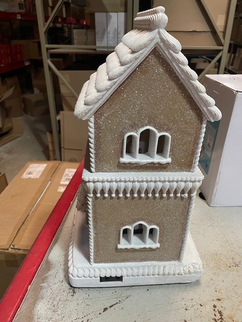 Roman Lighted Musical Gingerbread House w/Rotating Christmas Tree #136276