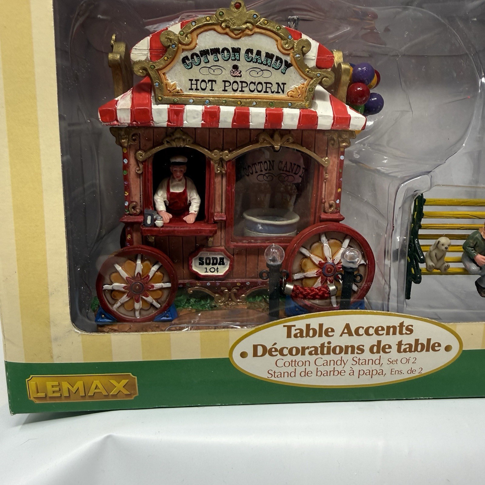 NIB Rare Lemax Village Collection Table Accents Cotton Candy Stand Set of 2