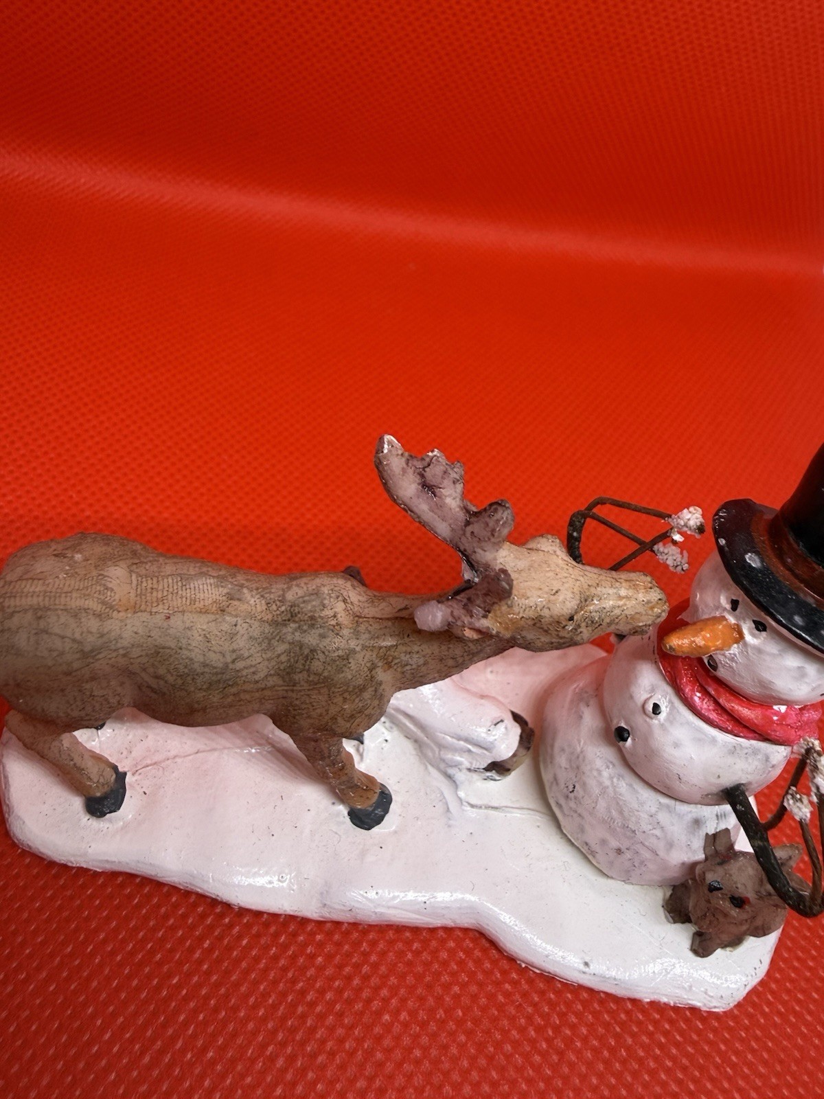 Lemax Christmas Village Snowman & Reindeer Figure Snack Time Accessories #62473