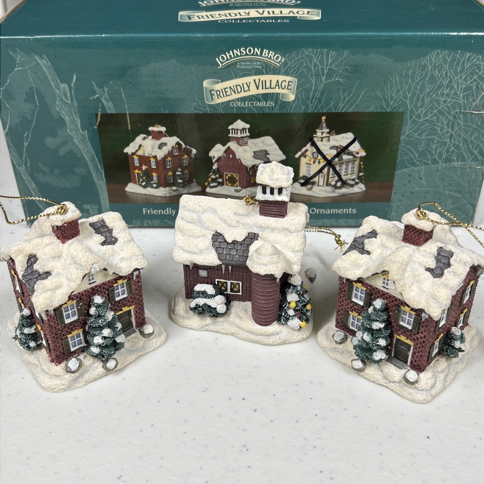 Christmas Village House Ornaments (3 PACK) (NEW OPEN BOX)(READ DESCRIPTION)