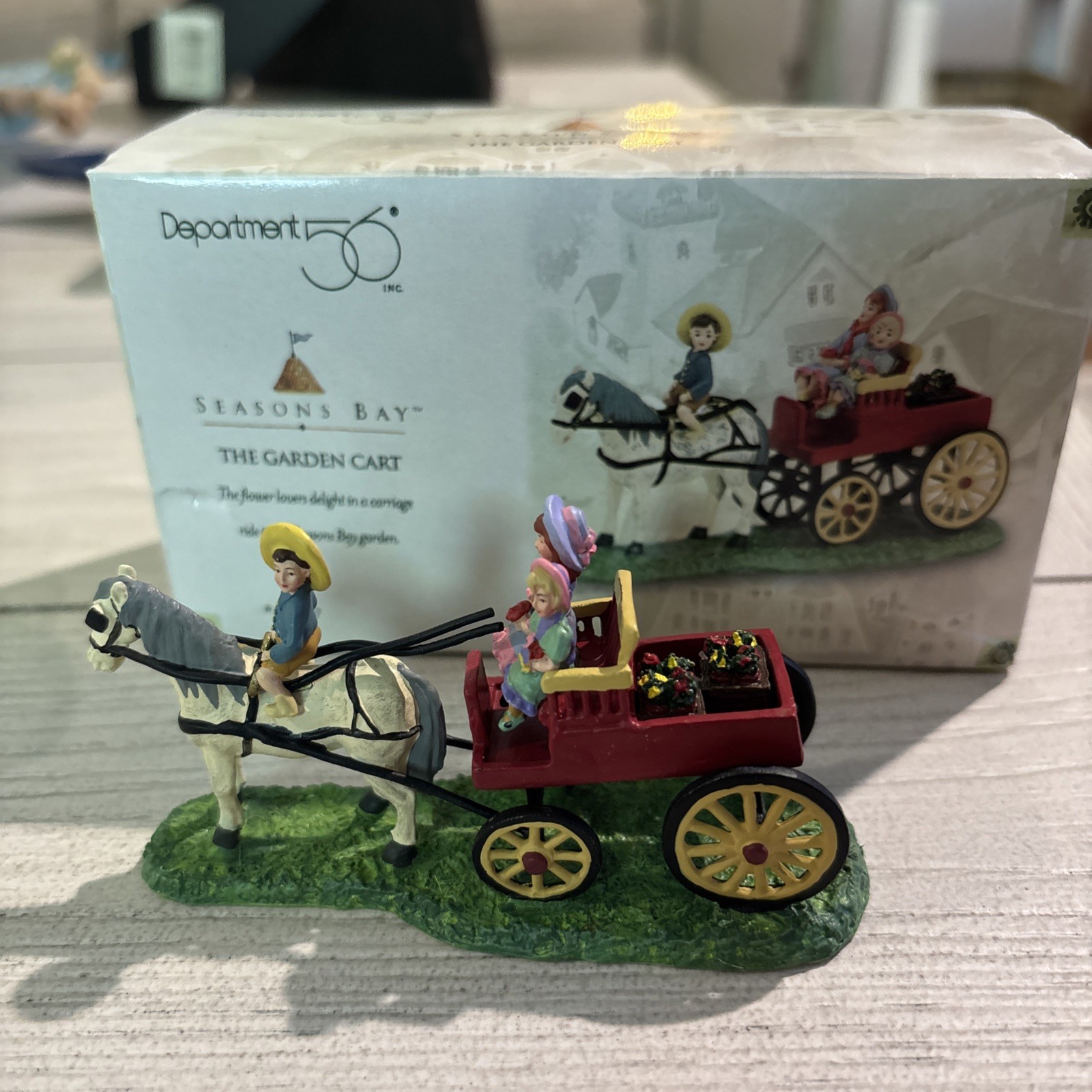 NEW IN BOX Dept 56 Seasons Bay The Garden Cart 1998 #53327 Horse Carriage Decor