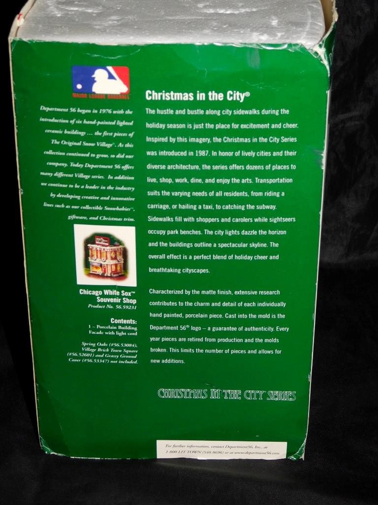 Department 56 Chicago White Sox Souvenir Shop Christmas in the City Baseball MLB