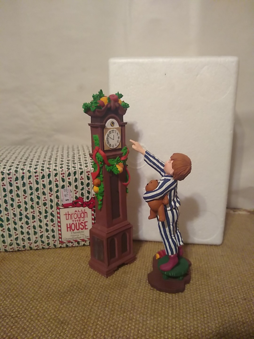 DEPT 56 ALL THROUGH THE HOUSE “Theodore Adjusting Time Grandfather Clock” 9312-2