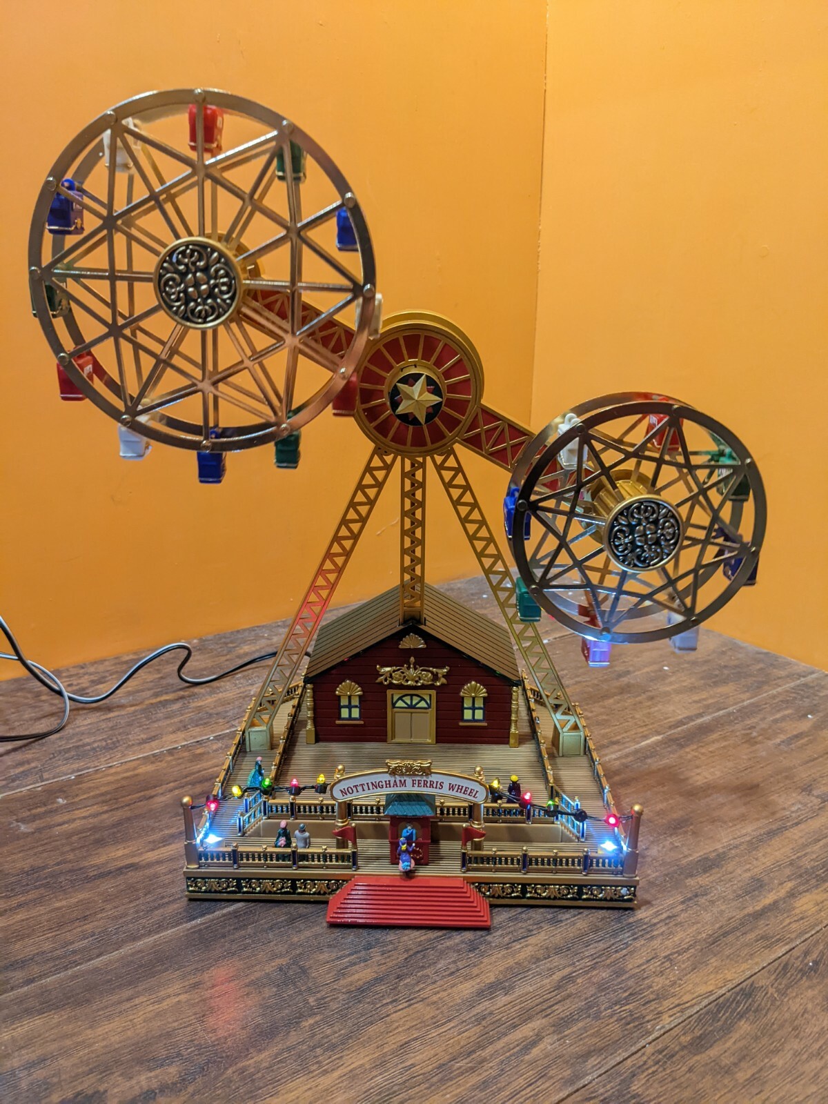 Mr Christmas Double Ferris Wheel Animated Carnival Ride Music Song Light Village