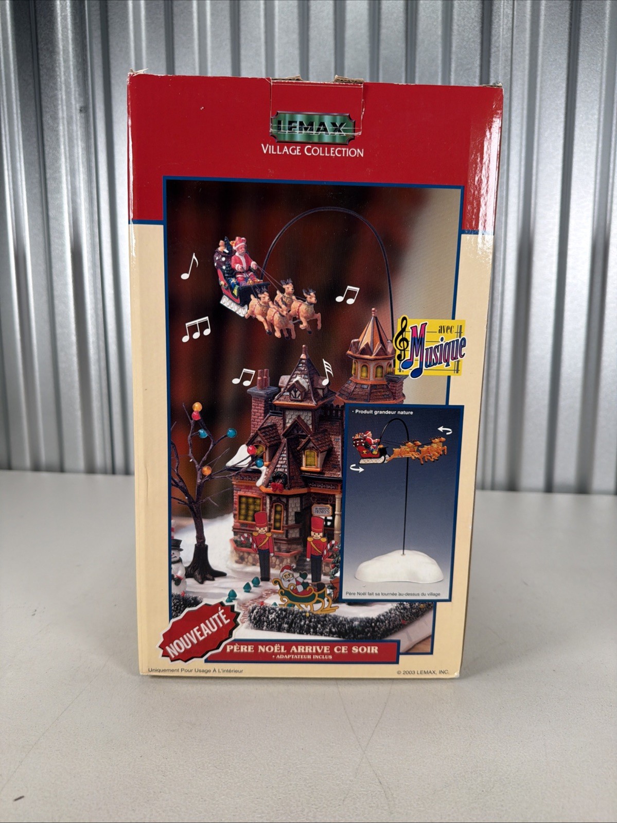 2003 Lemax Christmas Village Santa Claus Is Coming To Town Flying Sleigh 34878