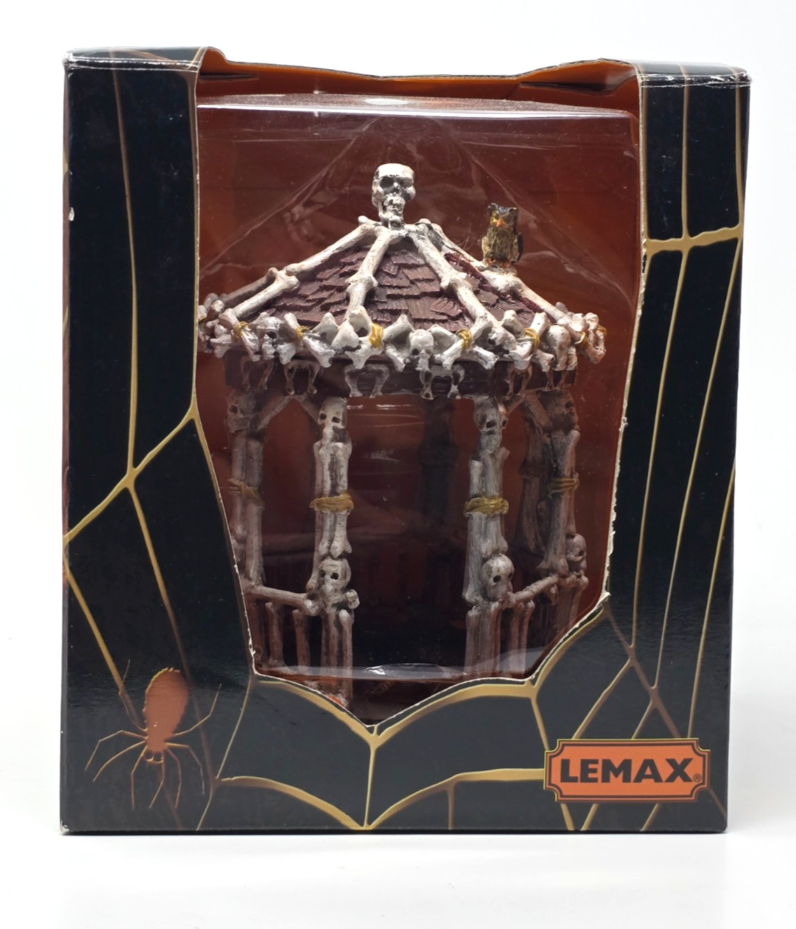 Lemax Spooky Town 2007 Skeleton Gazebo #73609 RETIRED Box Mint Pumpkin Black Cat