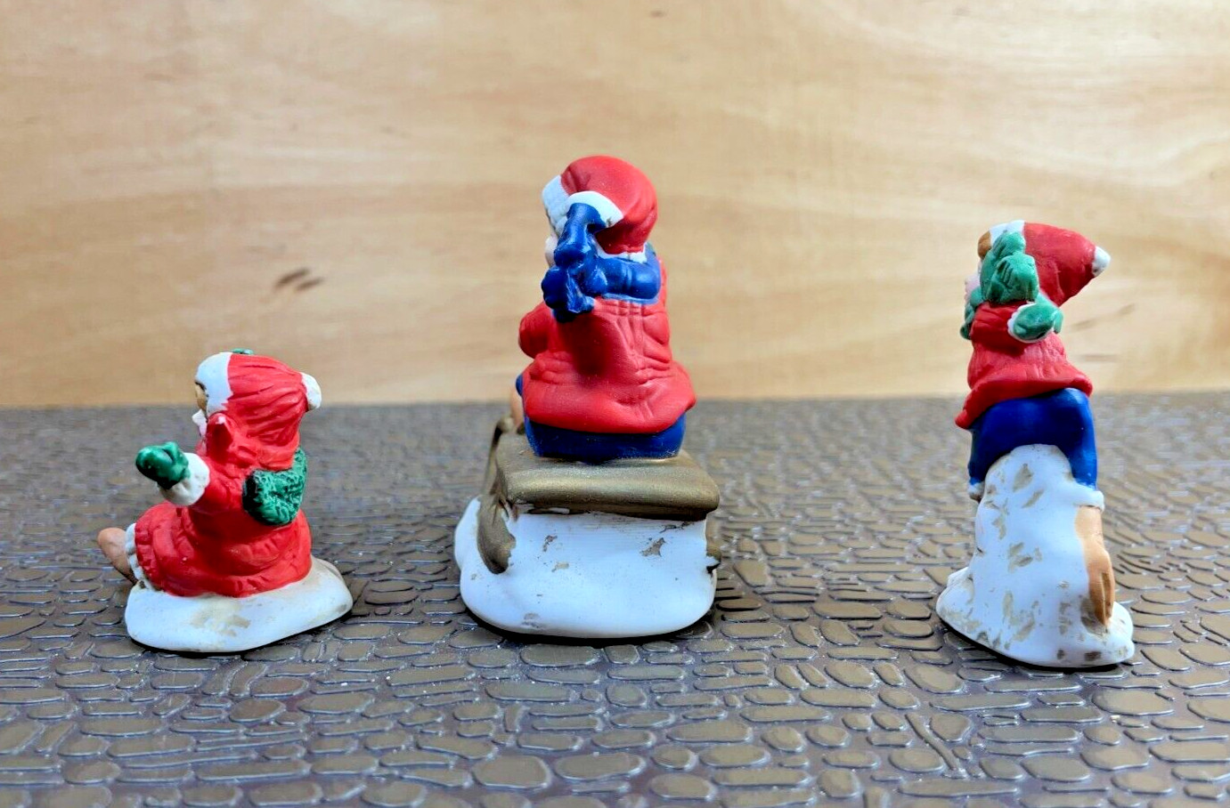 Lot of 3 Vintage Russ Ceramic Christmas Village Figurines