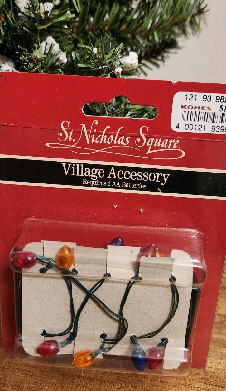 St. Nicholas Square Christmas Village Accessory Battery Operated String Lights
