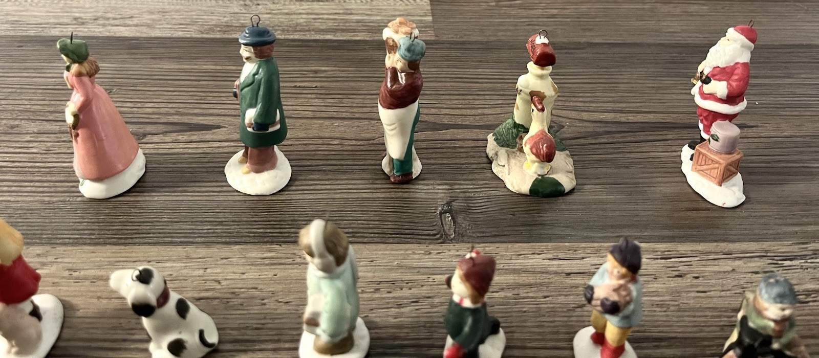11 Christmas Village Towns People Ornament Decor Holiday Display Mini Figurines