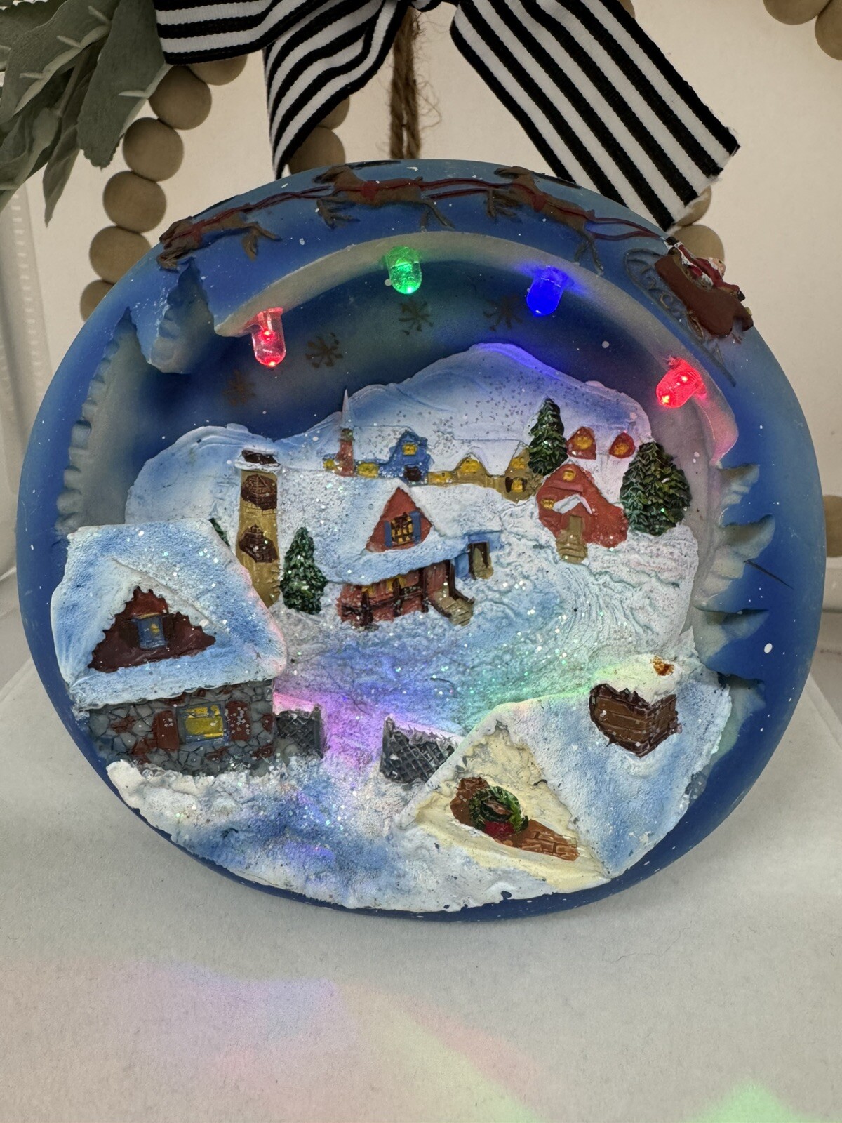 Cherished Home Battery Lighted Table Decoration Village w Color Changing Effect