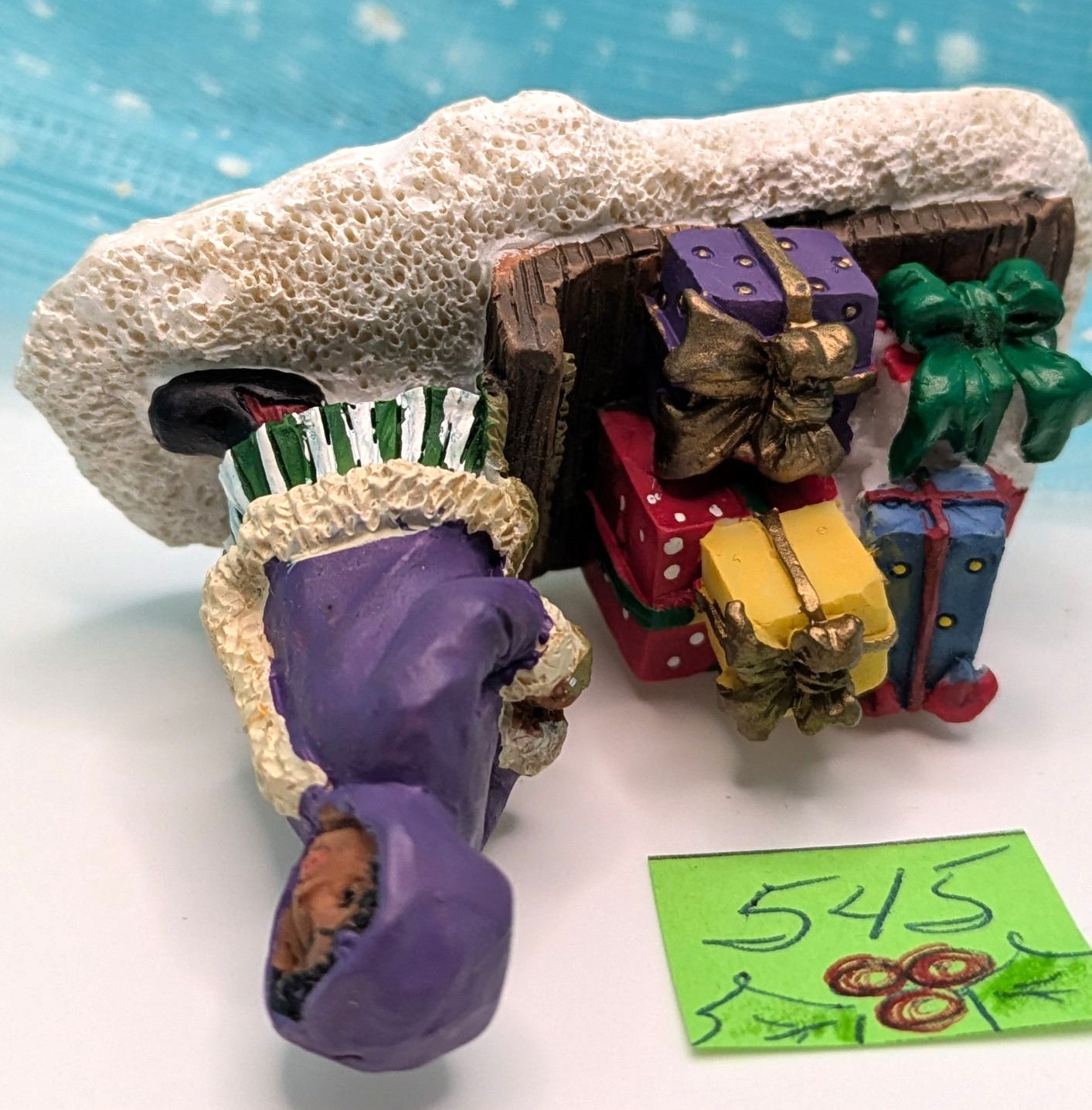 Girl sled presents gifts Christmas Village Figurine LOOSE INV545