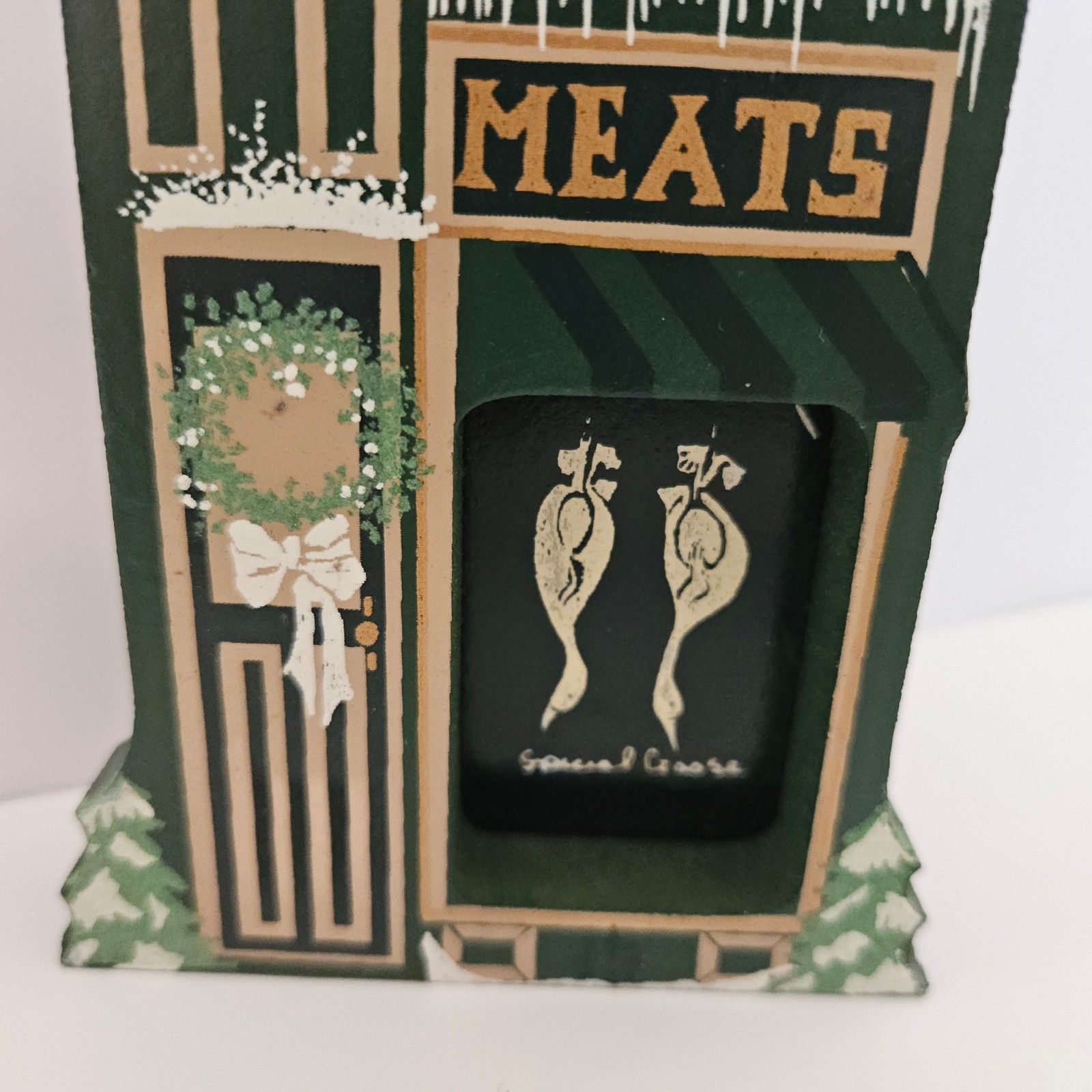 Vtg Shelia House Limited Edition BUTCHER SHOP Dickens Village Wooden – 1991