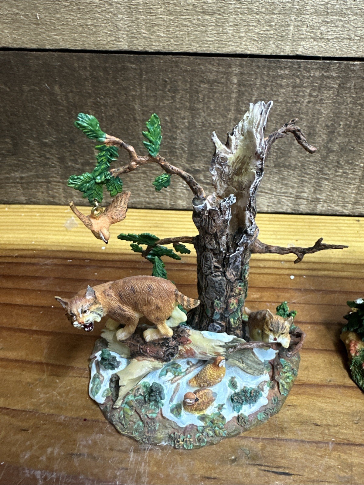 Dept 56 Village Accessories 2 Figurines Rocky Mountain Bears and Bobcat In Box