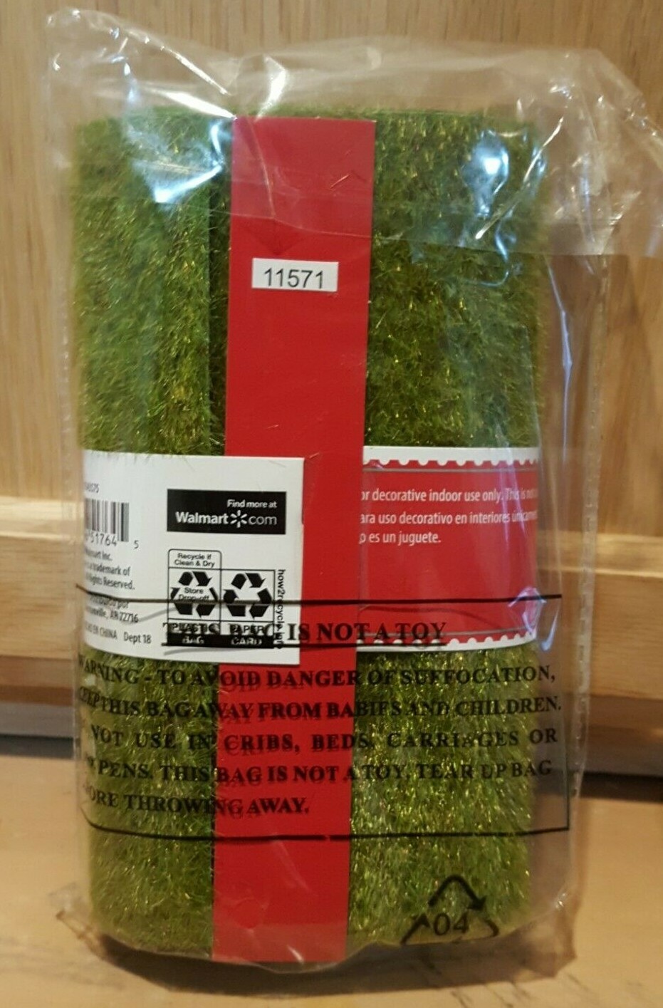 Holiday Time Christmas Village Accessory – Green Lawn/Grass Display Mat, 6″x 20″