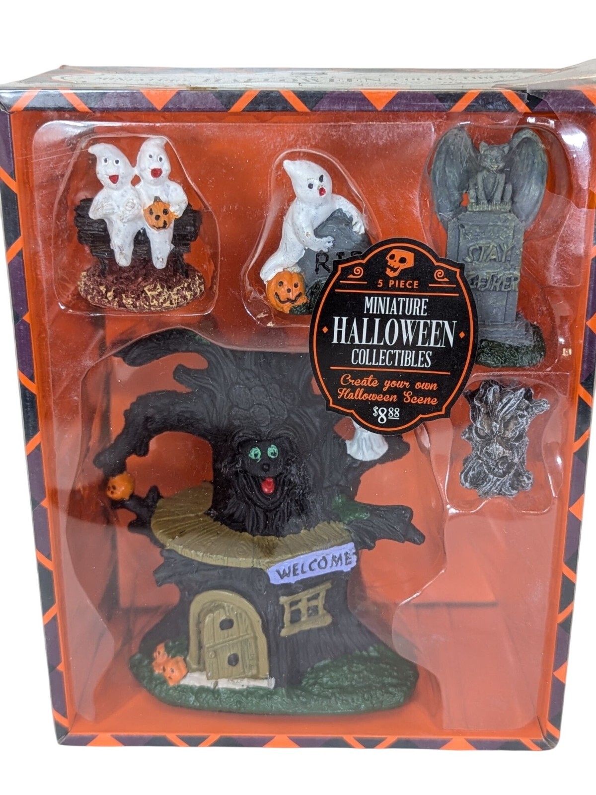 5 Piece Miniature Halloween Collectible Tree House Ghost Box 8X6.5X3.5″ Wicked