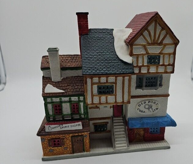 Vintage Lemax 1995 Wharf Village Deluxe Ceramic Shops Spirits Cords