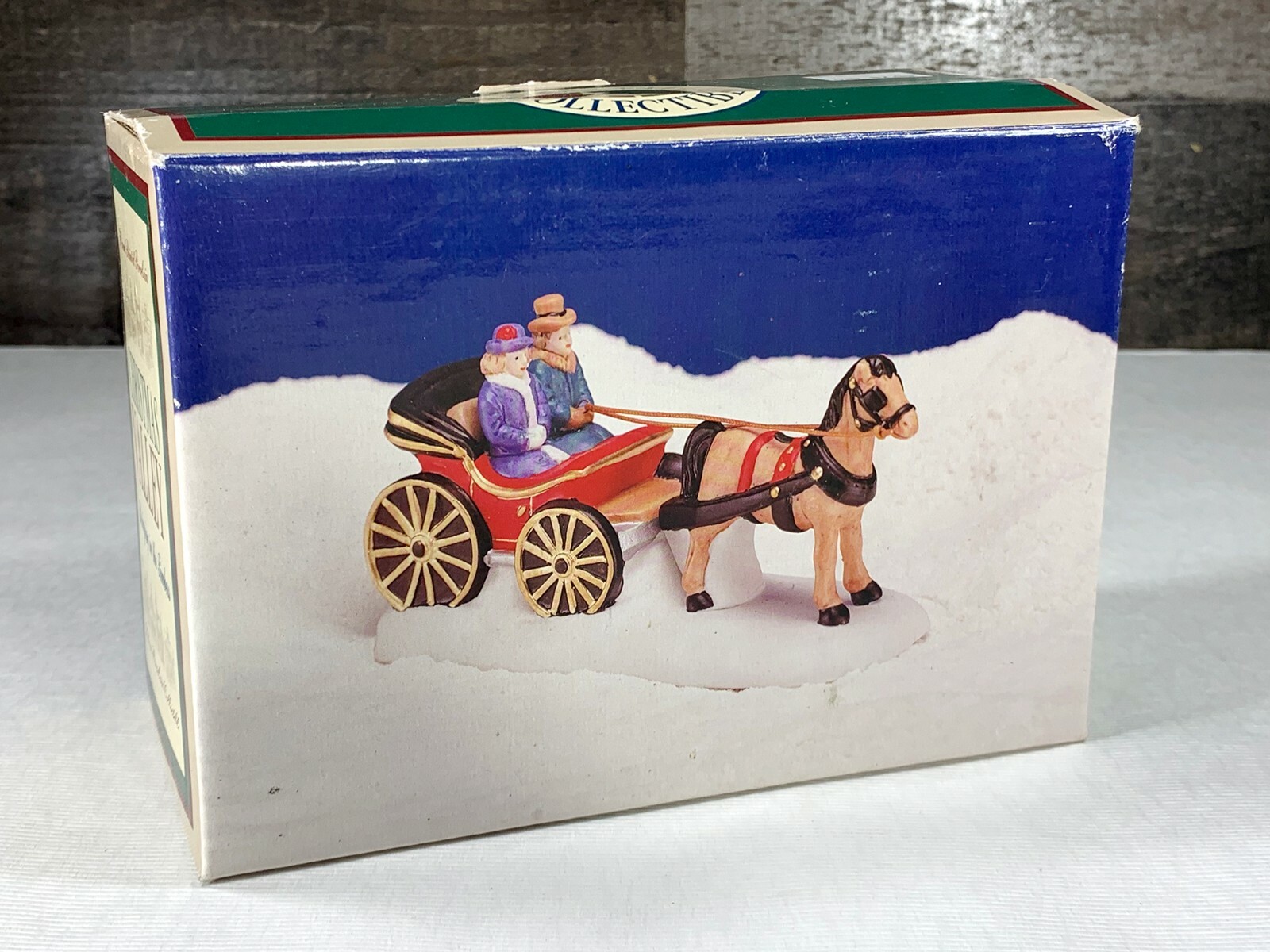 Christmas Village Accessory ~ Bringing in the Timbers ~ Couple w/ Horse & Buggy