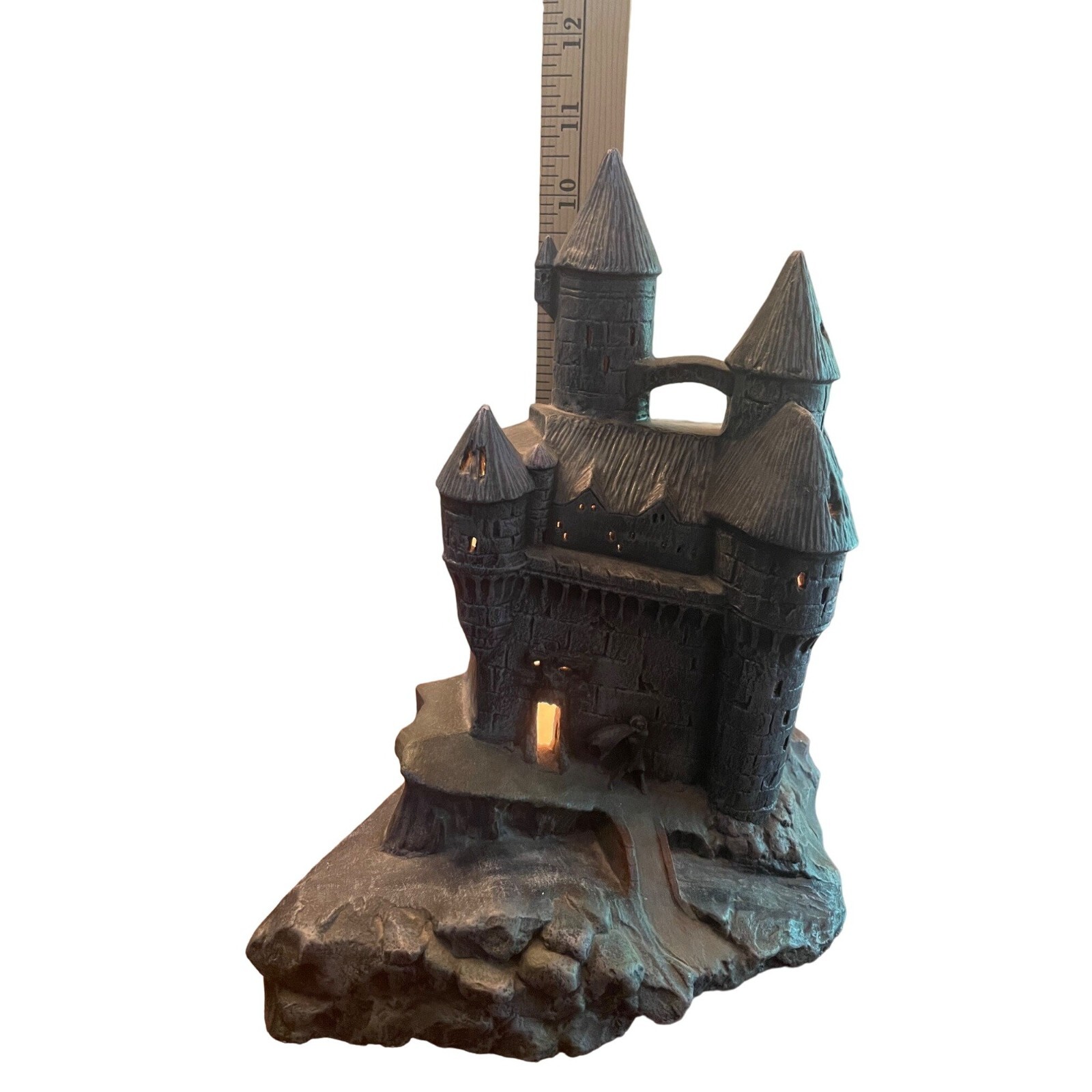 Vintage 1980 Duncan Enterprises Spooky Lighted Halloween Mansion Castle Dark