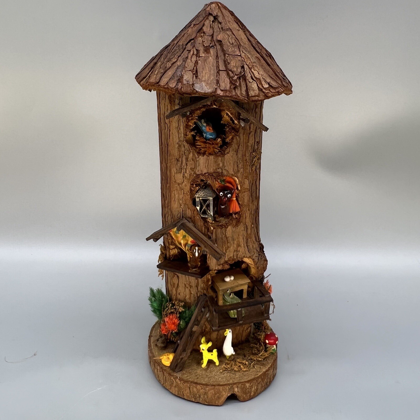 Vintage Enesco 1978 Owl Deer Frog Animal Treehouse Woodland Decor Christmas
