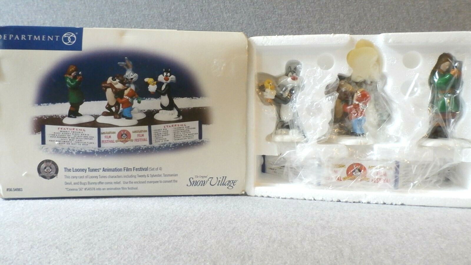 Dept 56 The Looney Tunes Animation Film Festival (Set of 4) #56.54983 ~ TS