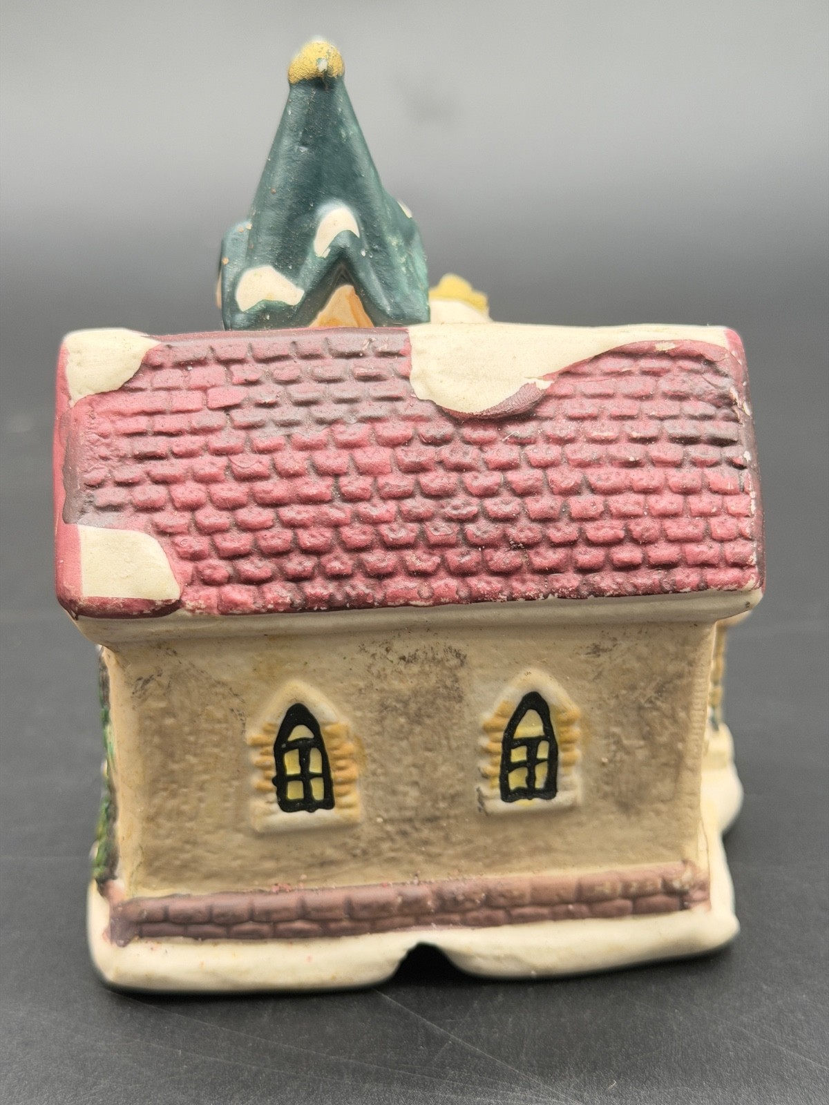 Christmas or Train Village Ceramic Church (Can be Illuminated 4 1/2 inch