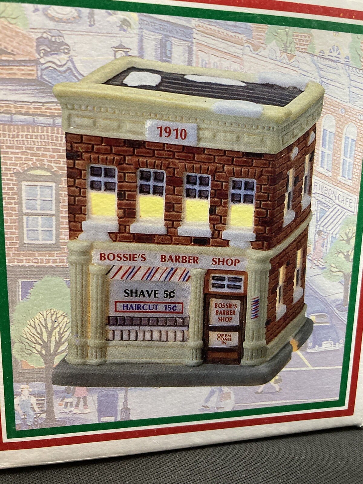 VTG 1993 Set of 5 Home Town America Collection Court House Barber Gem Drugs Cafe