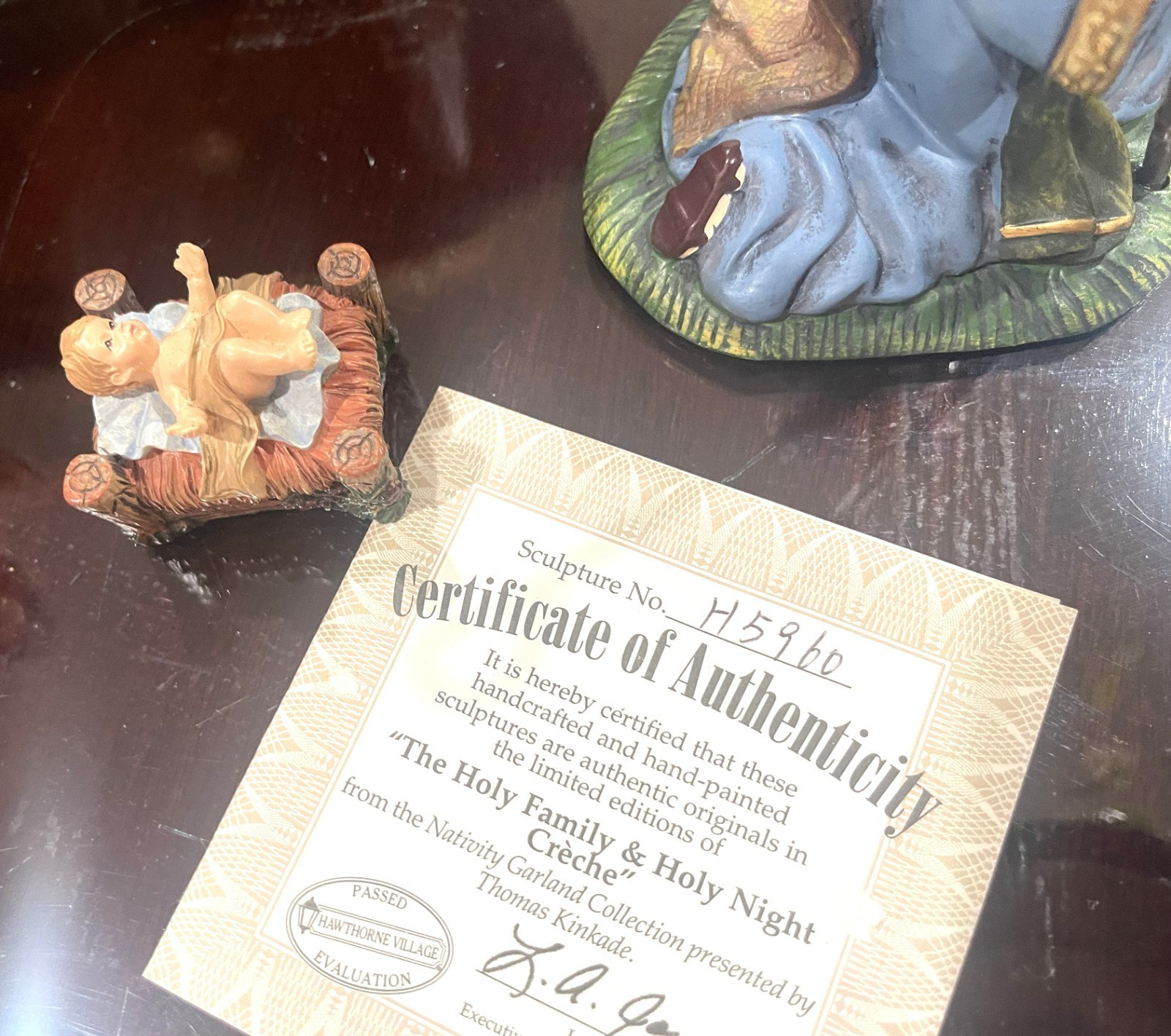 Thomas Kinkade The Holy Family & Holy Night Creche, Nativity Garland Hawthorne