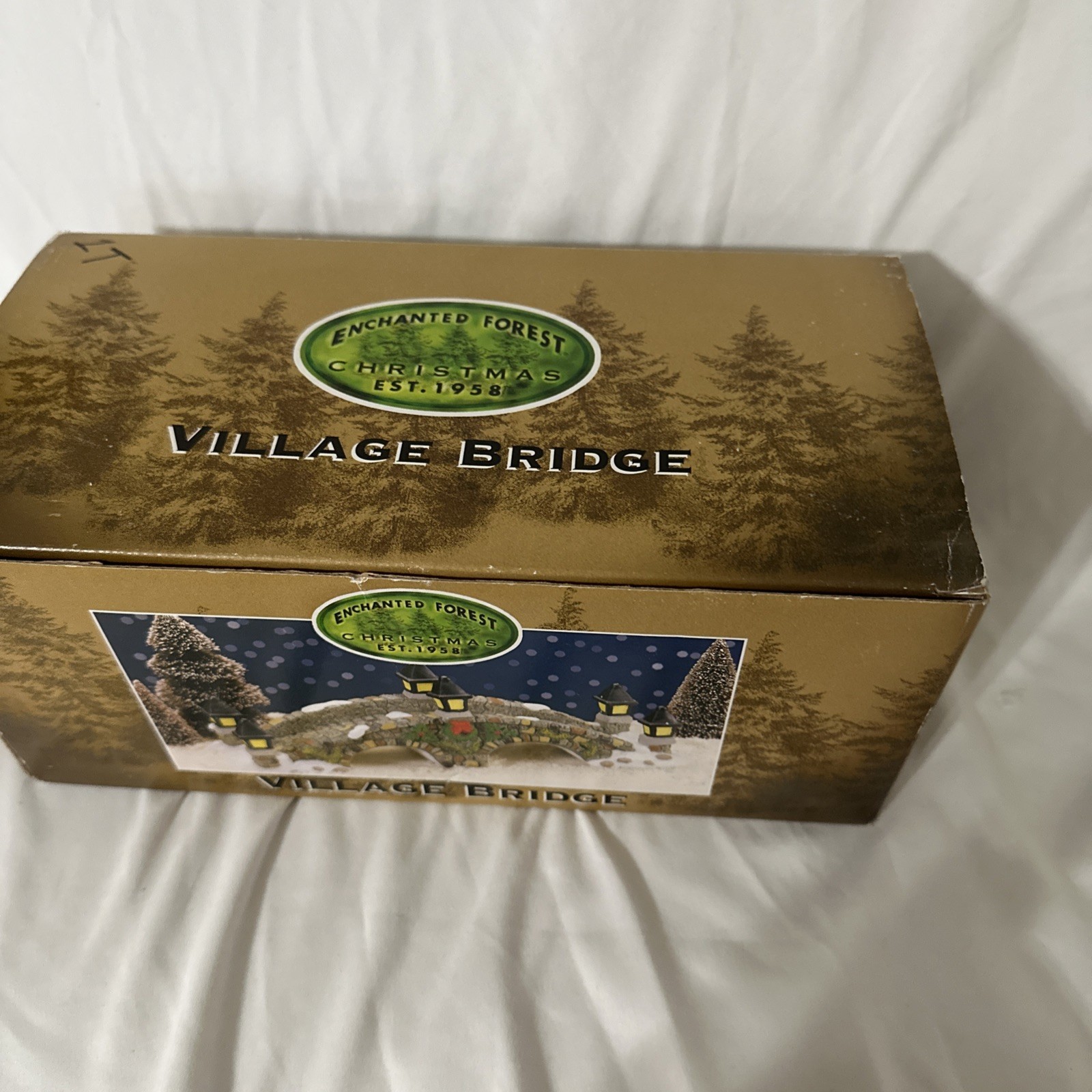 Christmas Village Bridge Lights Accessories Covered Bridge Ice Enchanted Forest