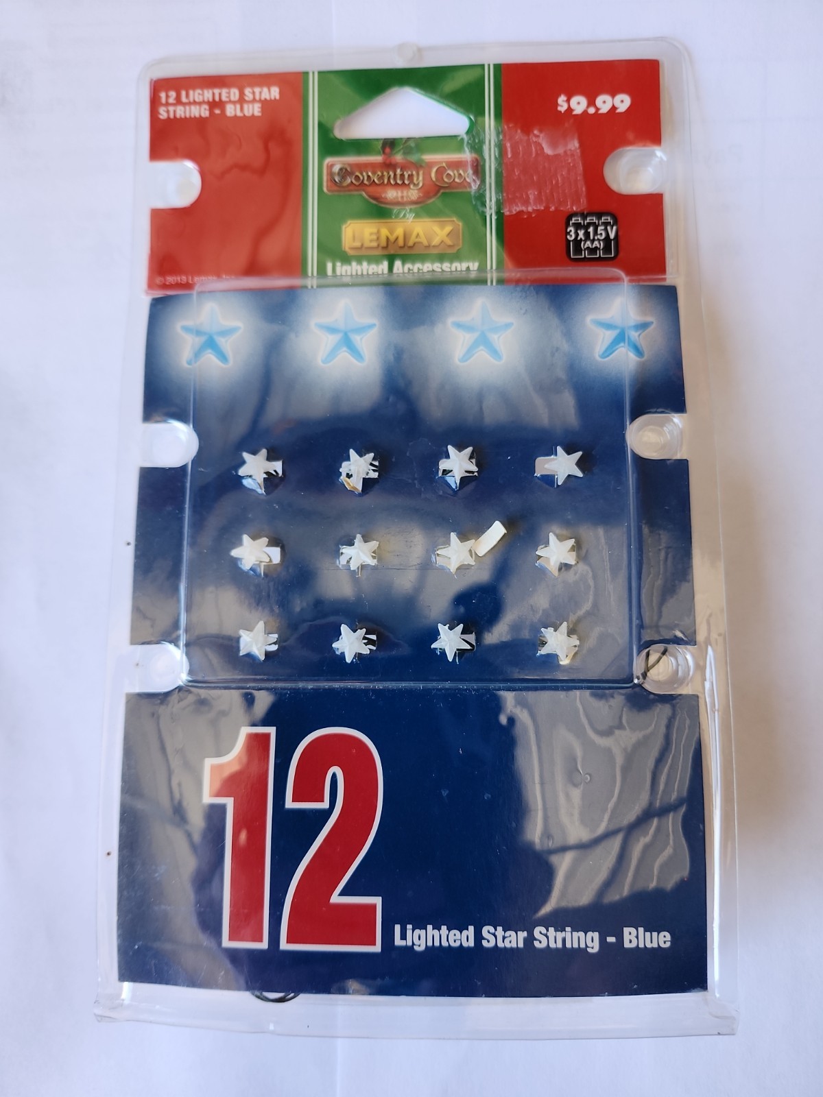 NOS Coventry Cove Lemax Christmas Village Lighted Mini Star String Blue #34659