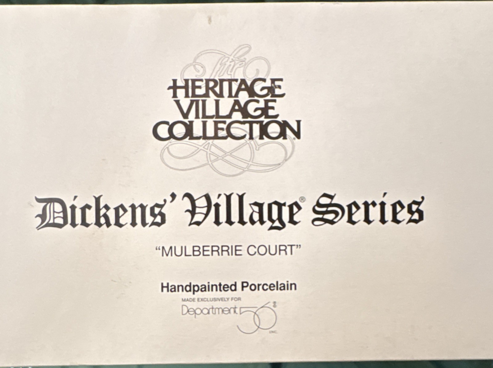 Department 56 Dickens’ Village Mulberrie Court Porcelain Handpainted