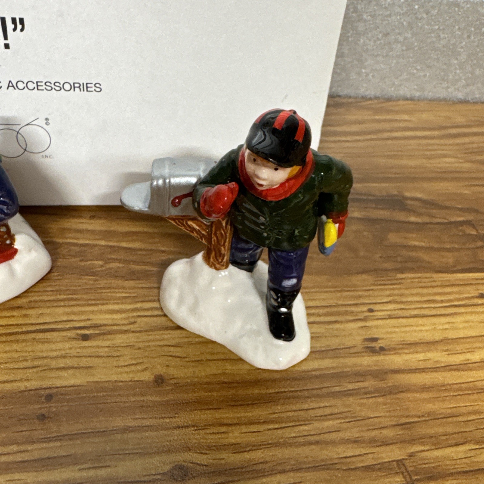 Dep 56 Snow Village “Mush!” w Box #54747 St Bernard Dog Kids Sledding Accessory