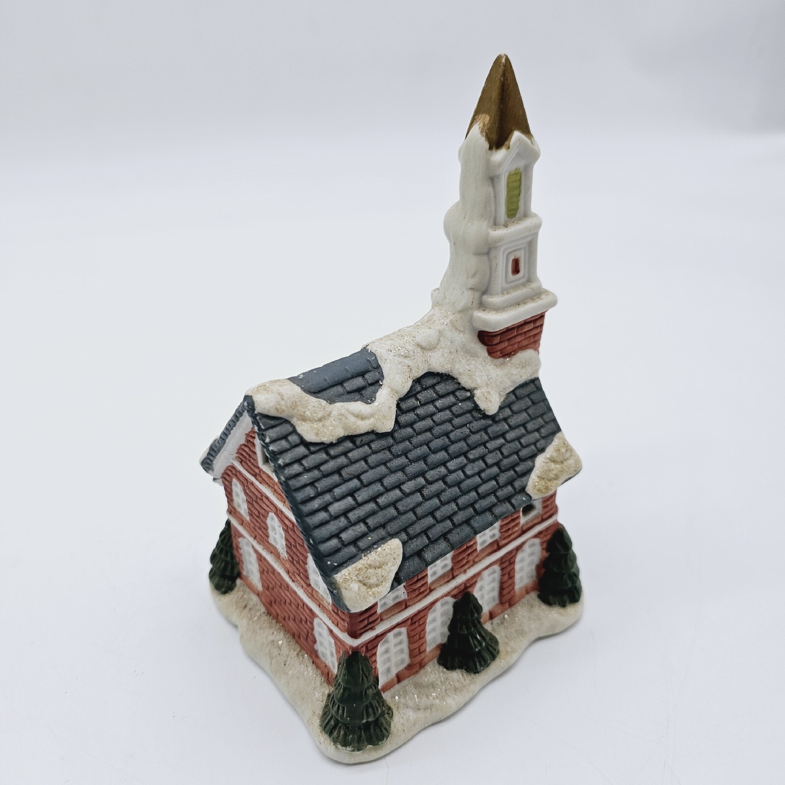 Vintage 2001 Cobblestone Corners Church Steeple 6″ Tall Light Up Christmas House