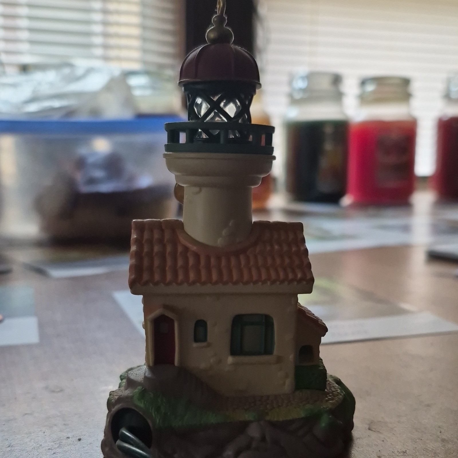 Ceramic Nautical Lighthouse Village House Figurine Collectible Decoration