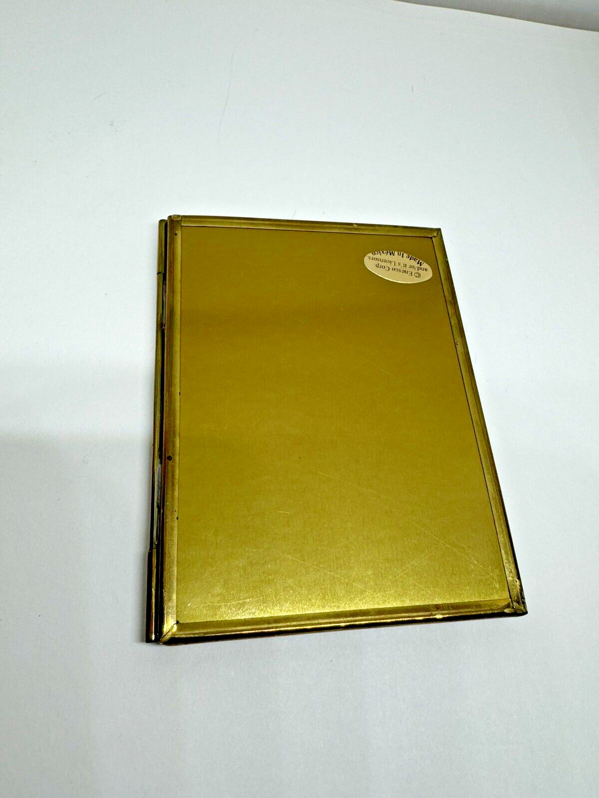 Thomas Kinkade 1997 Via Vermont Miniature Christmas Tree in Folding Brass Frame