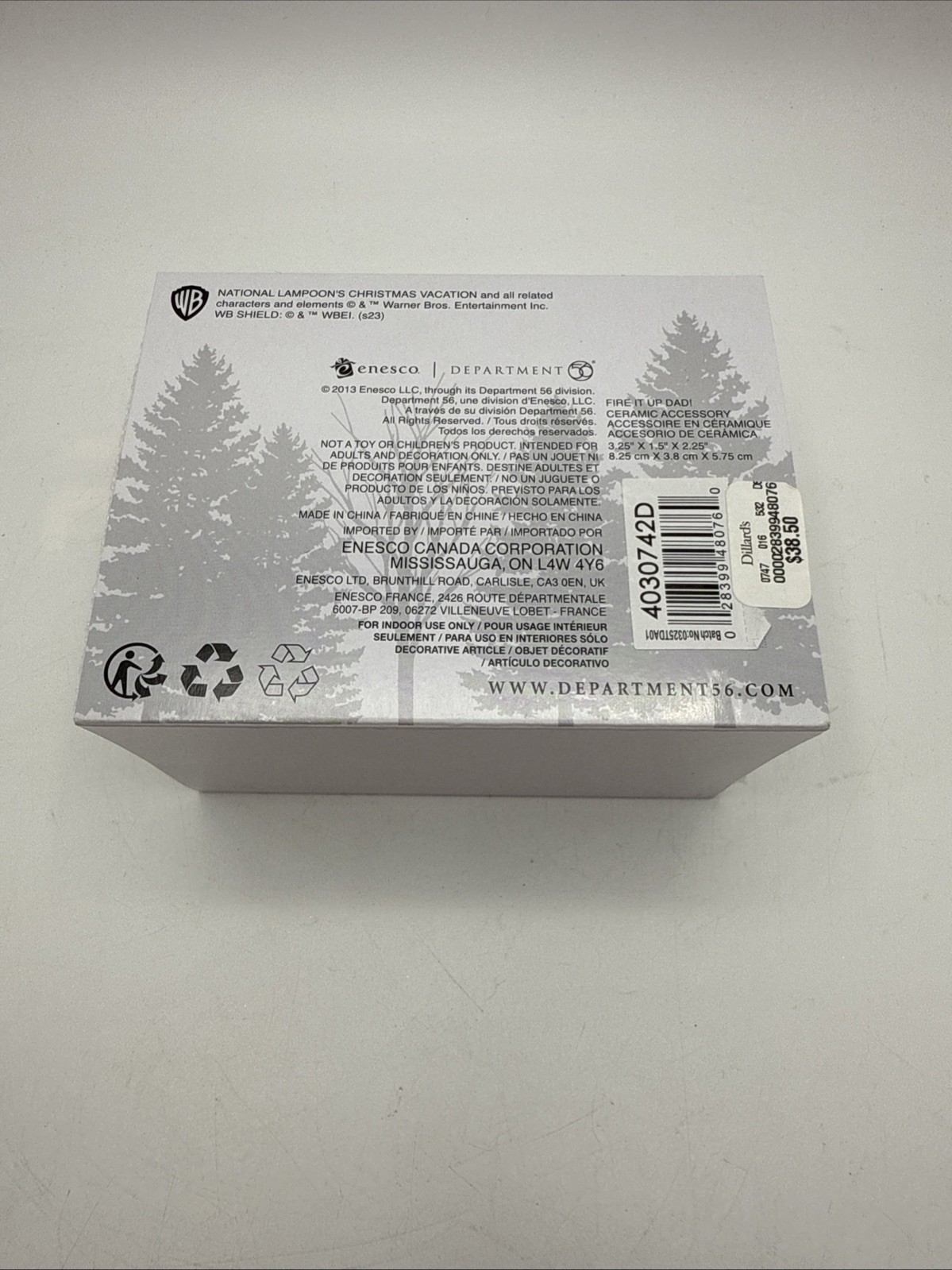 Fire It Up Dad Department 56 Snow Village 4030742 Christmas Vacation Sealed New!