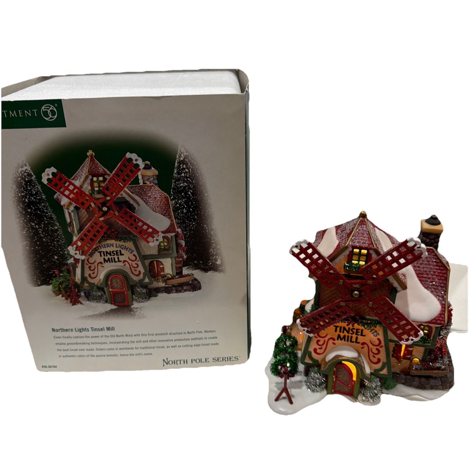Dept 56 “Northern Lights Tinsel Mill” 56.56704 North Pole Series 1999 Retired