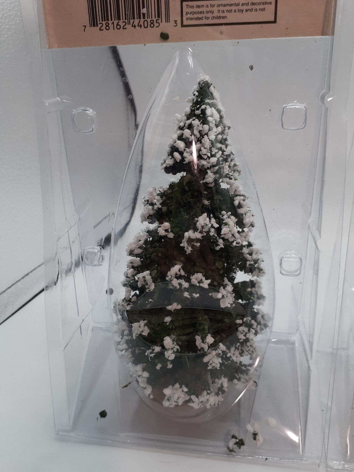 (2) LEMAX Christmas Village Collection 6” White Pine Evergreen Trees Flocking