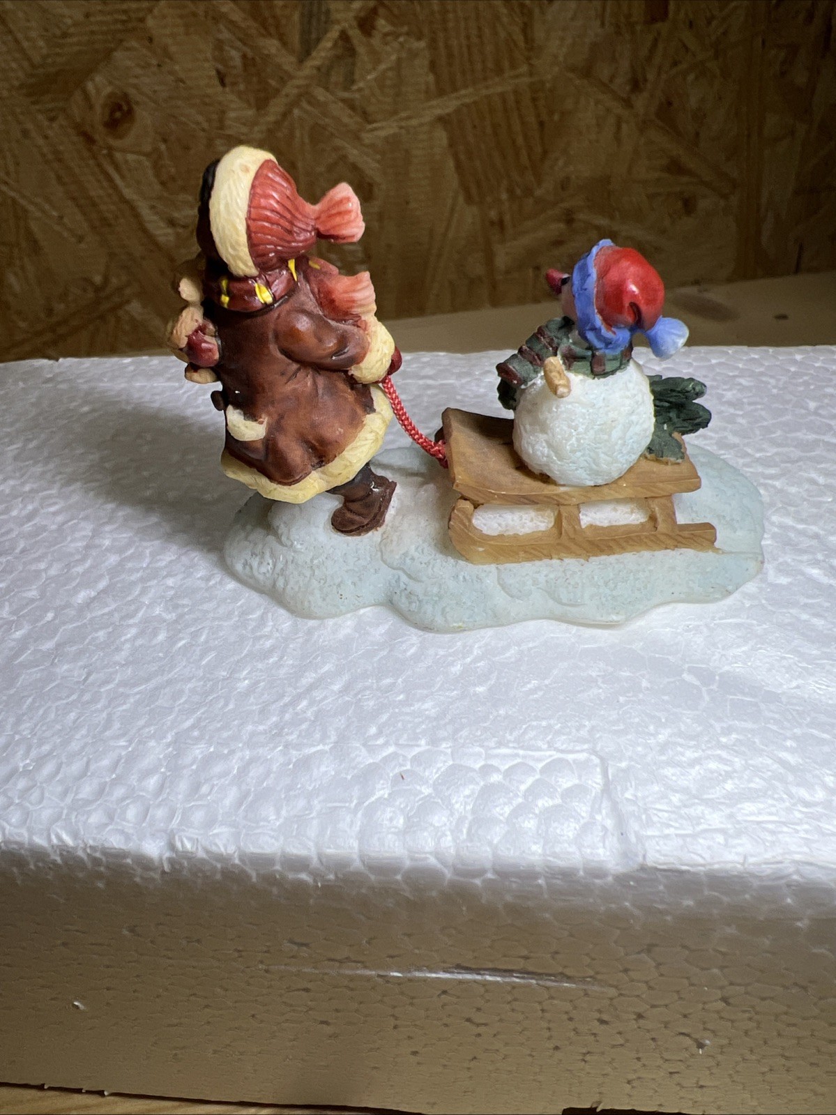 O’Well Girl With Sled And Snowman Presents Christmas Village Figurines Retired