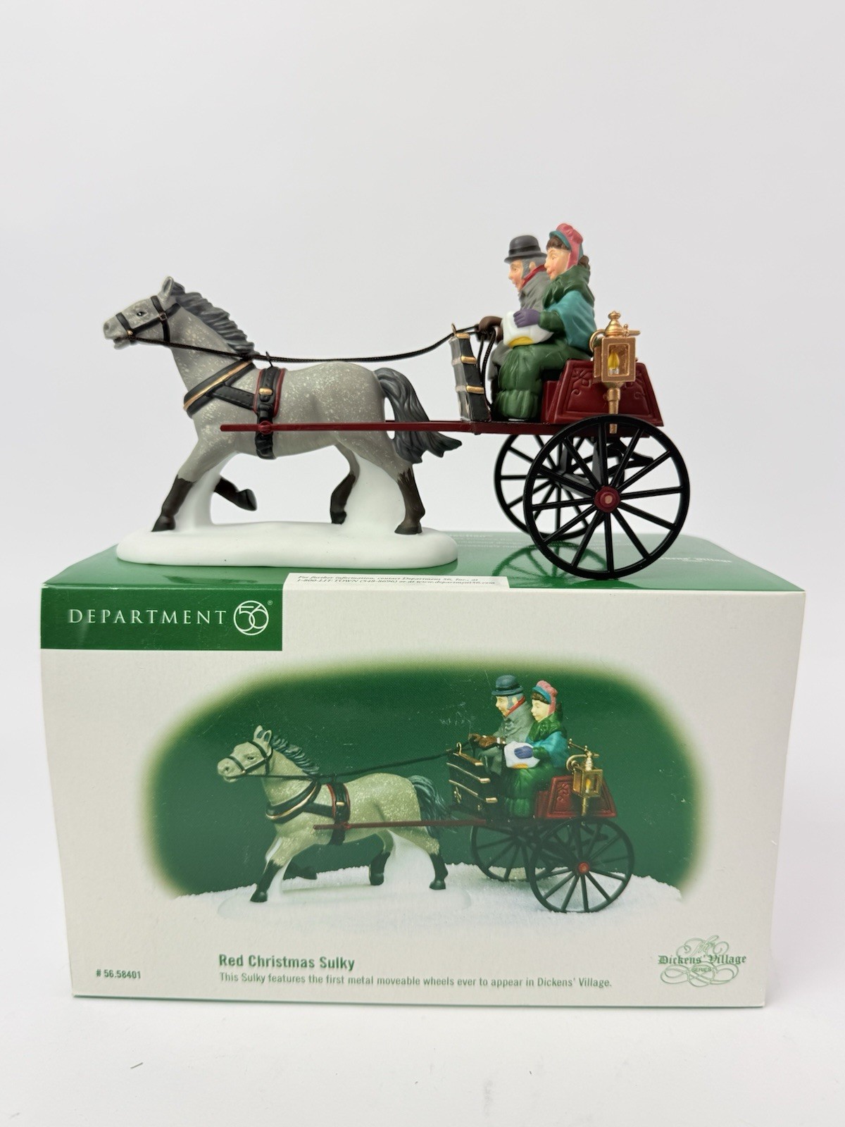 Dept 56 The Heritage Village “Red Christmas Sulky” 58401 Dickens Village Series