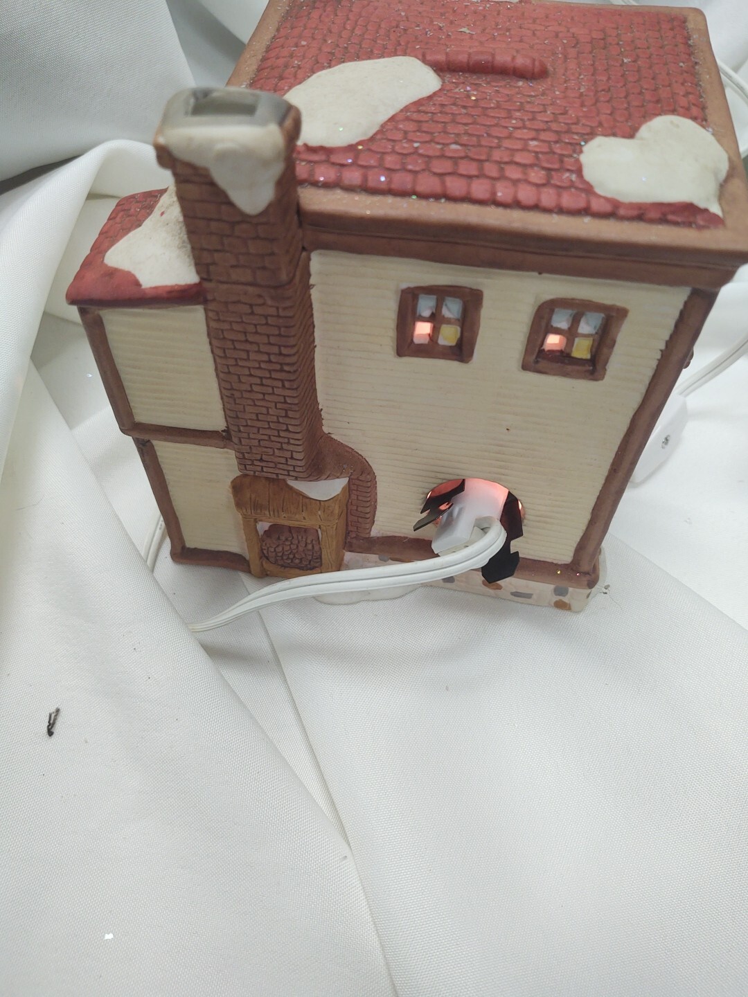 Dickensville Post Office & Barber Shop Lighted Village With Box And Light Cord
