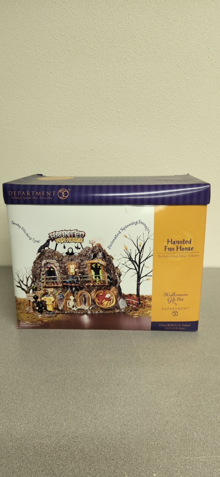 Dept 56 Halloween HAUNTED FUN HOUSE #55094 with BOX! RETIRED! RARE!!! WORKING