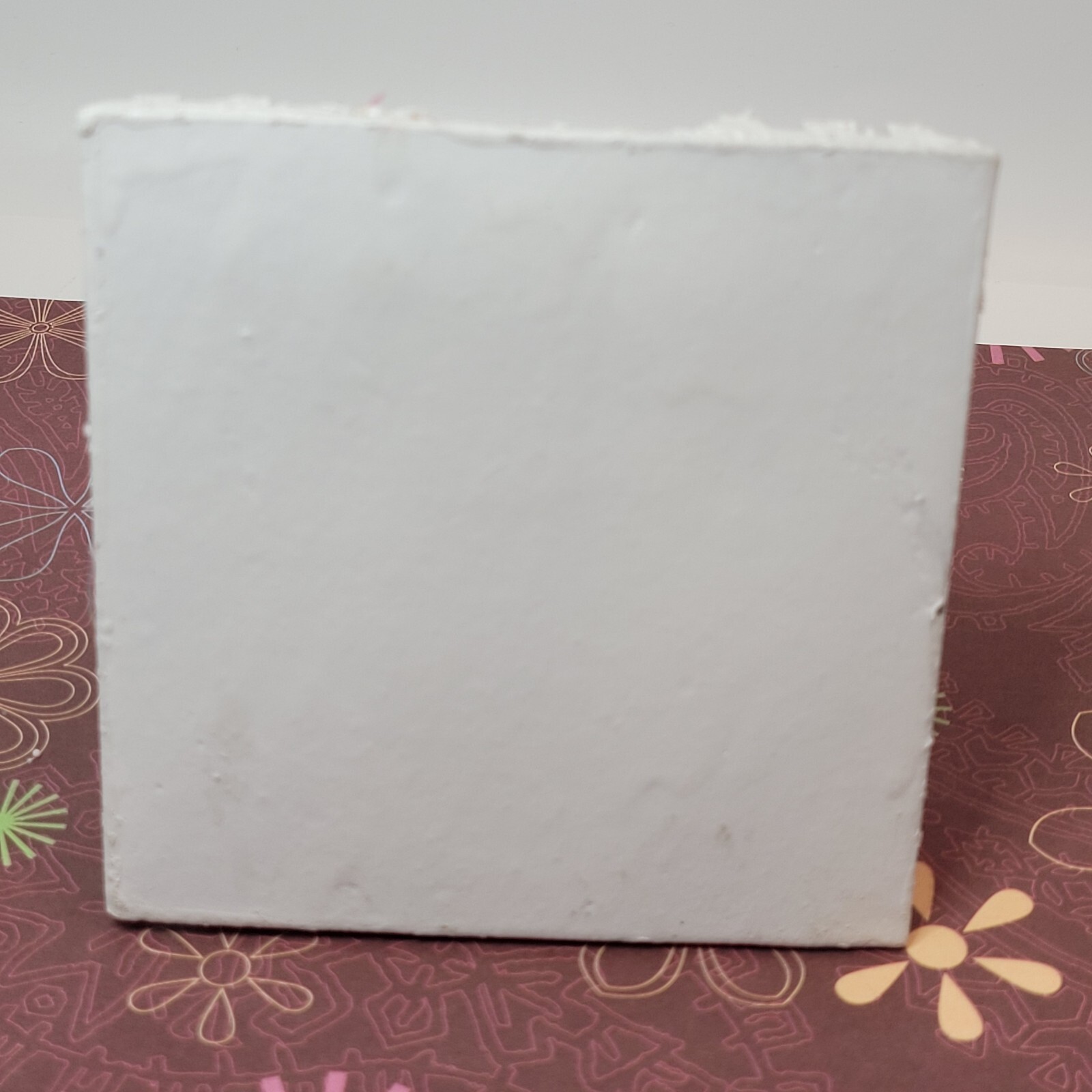 Vtg Inspired Putz House Red W/White Roof Snow Trees Fence Glitter Light Hole