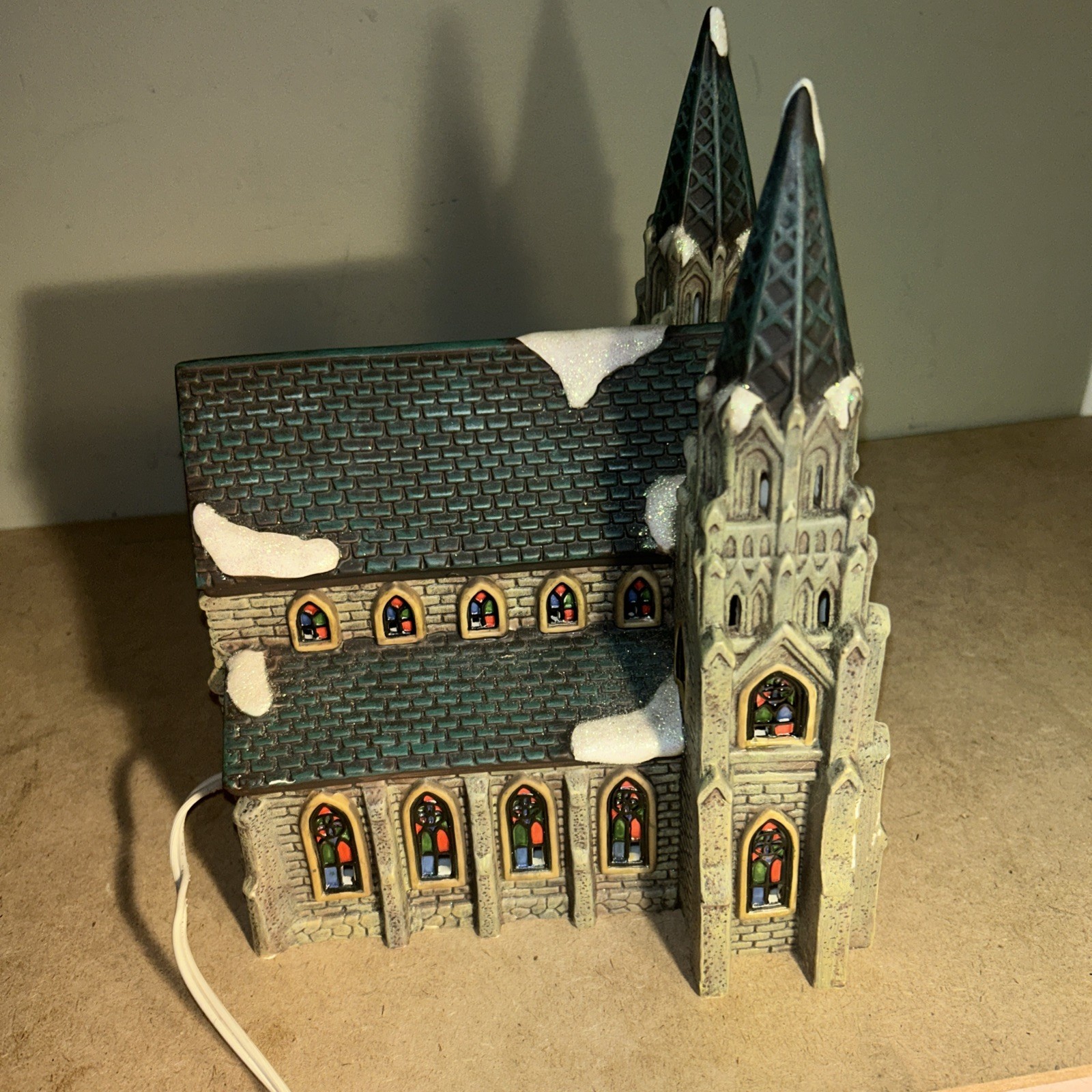 Canterbury Lane Church Santas Workbench Collection Lit Village House Christmas