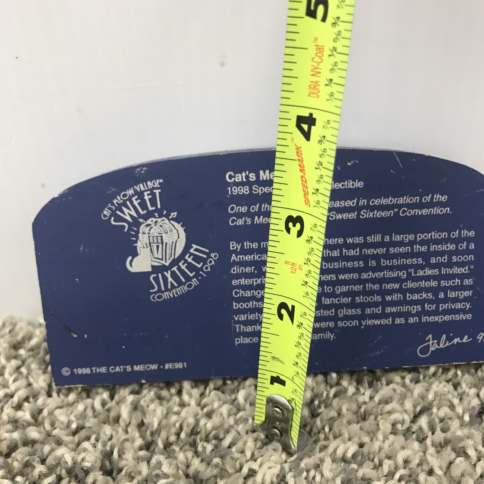 CAT’S MEOW- CASPER’S SWEET SIXTEEN DINER CONVENTION ONLY COLLECTIBLE – 1998